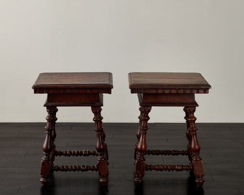 PAIR OF CARVED STOOLS